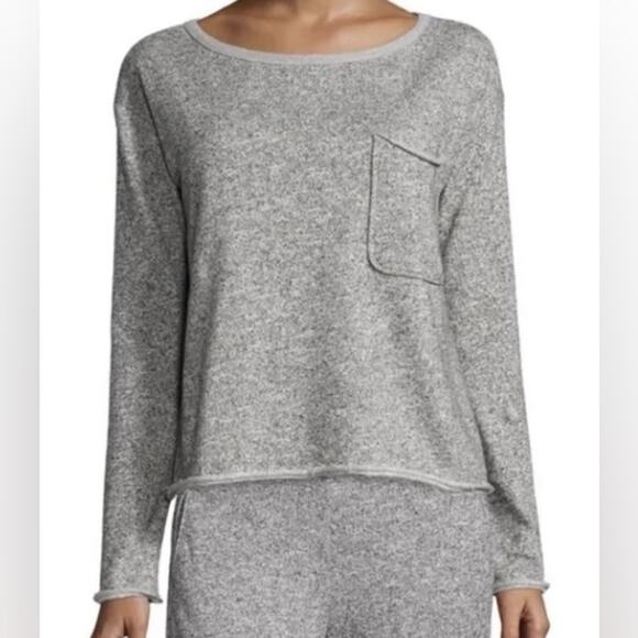 ATM Anthony Thomas Melillo Raw Hem Gray Metallic Crewneck Sweatshirt Size M - Picture 1 of 11